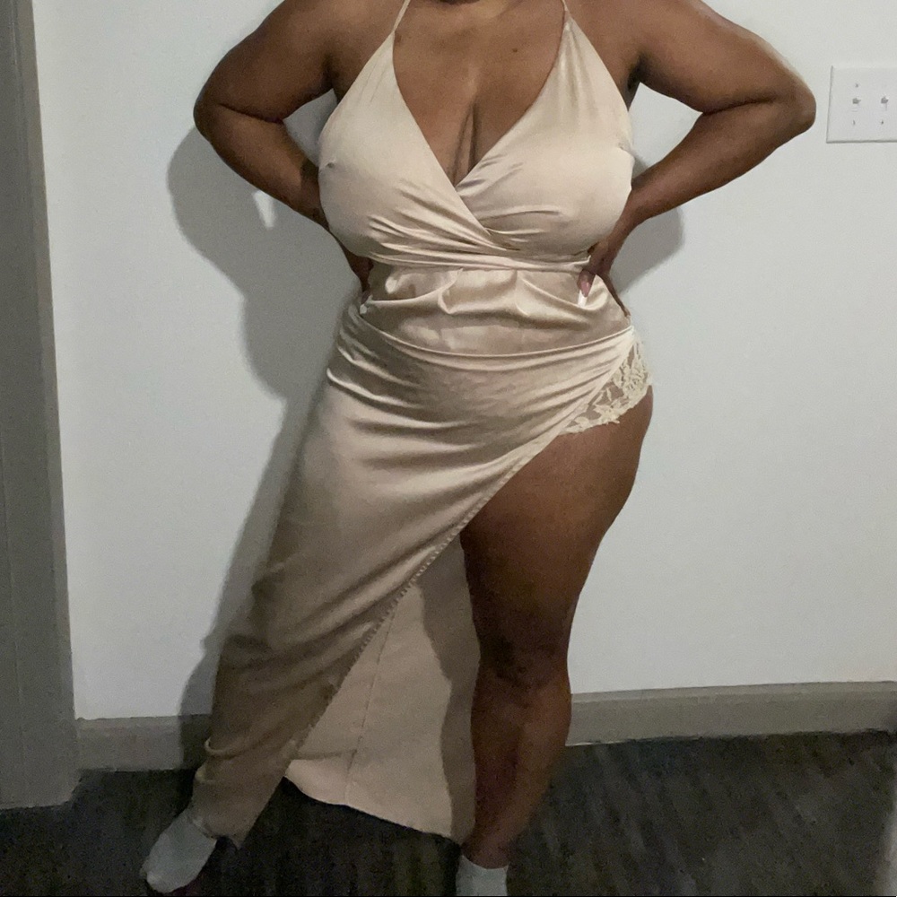 Party dress with high slit
